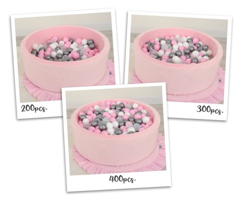 Suchy basen minky H-30 cm z piłkami 200szt.- różowy