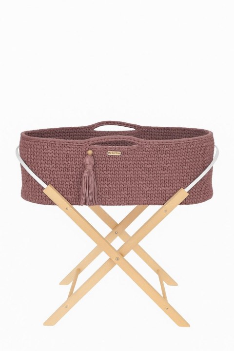 Kosz Mojżesza BOHO Handmade ze stojakiem - mauve