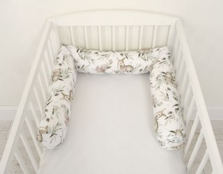 Ochraniacz wałek do łóżeczka niemowlęcego - woodland olive