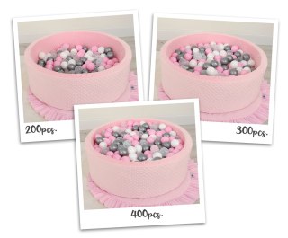 Suchy basen minky H-30 cm z piłkami 300szt. - różowy