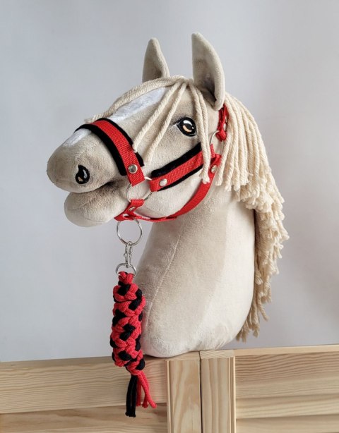 Uwiąz dla Hobby Horse ze sznurka - czarno-czerwony