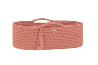 Kosz Mojżesza BOHO bawełniany Handmade z materacykiem - blush