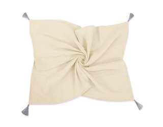Muślinowy kocyk dla niemowląt z chwostami - cream