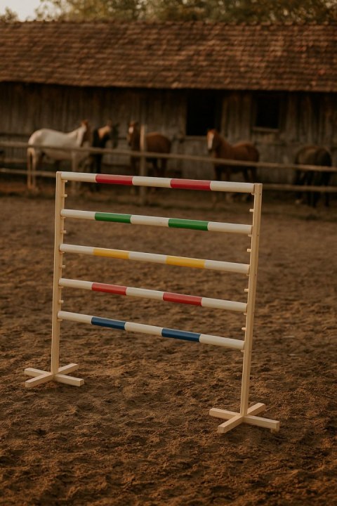 Przeszkoda skokowa do Hobby Horse 120cm, dwie belki - czarna i żółta