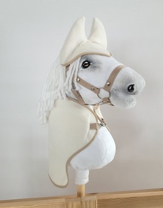 Zestaw dla Hobby Horse A3: polarowa derka + nauszniki - kremowy