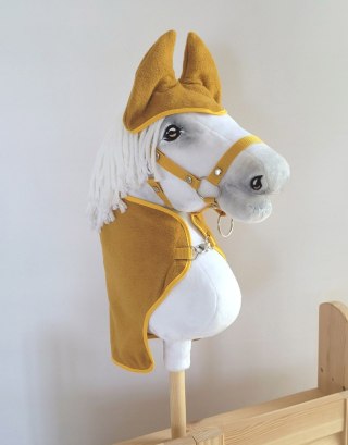 Zestaw dla Hobby Horse A3: polarowa derka + nauszniki - musztardowy