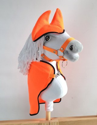 Zestaw dla Hobby Horse A3: polarowa derka + nauszniki - neon orange