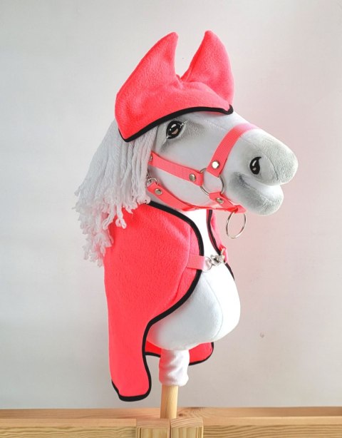 Zestaw dla Hobby Horse A3: polarowa derka + nauszniki - neon pink