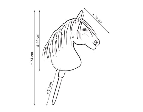 Hobby Horse Duży koń na kiju Premium - western ciemnogniady z brązową grzywą A3
