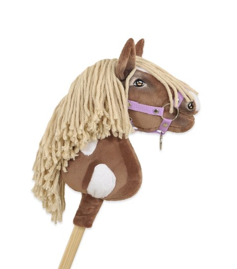 Hobby Horse Średni koń na kiju Premium beżowy western gniady z jasną grzywą A4
