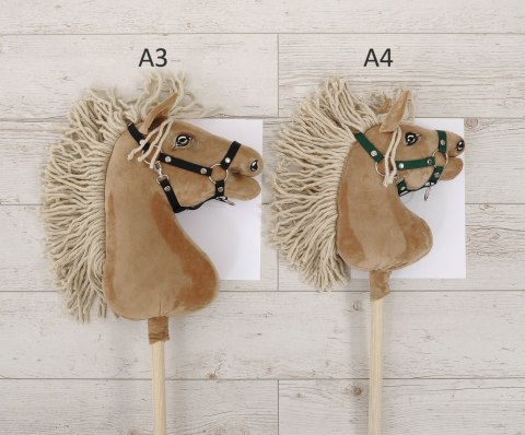 Hobby Horse Średni koń na kiju Premium ciemnobrązowy western ciemnogniady z jasną grzywą A4