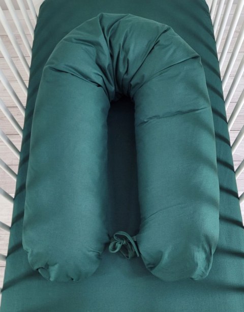 Poduszka ciążowa Longer dla kobiet w ciąży do spania + zdejmowana poszewka - Butelkowa zieleń