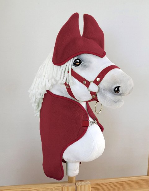 Zestaw dla Hobby Horse A3: polarowa derka + nauszniki - bordo