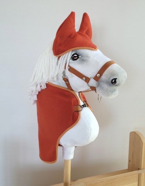 Zestaw dla Hobby Horse uniwersalny A4 i A5: polarowa derka + nauszniki - rudy