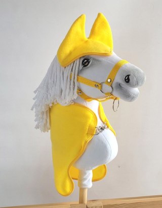 Zestaw dla Hobby Horse uniwersalny A4 i A5: polarowa derka + nauszniki - żółty